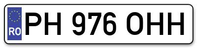 Placuta inmatriculare numar auto  PH-976-OHH, PH 976 OHH, PH976OHH