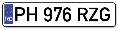 Placuta inmatriculare numar auto  PH-976-RZG, PH 976 RZG, PH976RZG
