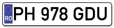 Placuta inmatriculare numar auto  PH-978-GDU, PH 978 GDU, PH978GDU
