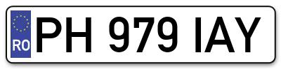 Placuta inmatriculare numar auto  PH-979-IAY, PH 979 IAY, PH979IAY