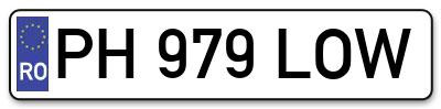 Placuta inmatriculare numar auto  PH-979-LOW, PH 979 LOW, PH979LOW