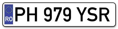 Placuta inmatriculare numar auto  PH-979-YSR, PH 979 YSR, PH979YSR