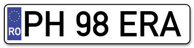 Placuta inmatriculare numar auto  PH-98-ERA, PH 98 ERA, PH98ERA