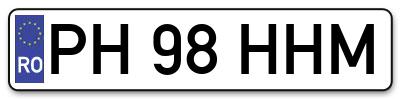 Placuta inmatriculare numar auto  PH-98-HHM, PH 98 HHM, PH98HHM