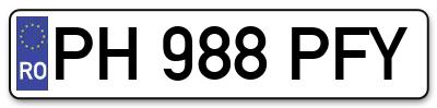 Placuta inmatriculare numar auto  PH-988-PFY, PH 988 PFY, PH988PFY