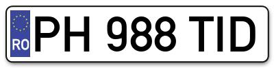 Placuta inmatriculare numar auto  PH-988-TID, PH 988 TID, PH988TID