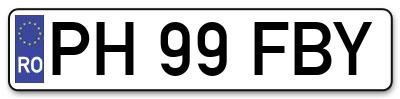 Placuta inmatriculare numar auto  PH-99-FBY, PH 99 FBY, PH99FBY