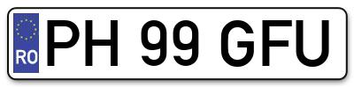 Placuta inmatriculare numar auto  PH-99-GFU, PH 99 GFU, PH99GFU