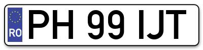 Placuta inmatriculare numar auto  PH-99-IJT, PH 99 IJT, PH99IJT