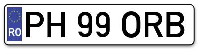 Placuta inmatriculare numar auto  PH-99-ORB, PH 99 ORB, PH99ORB