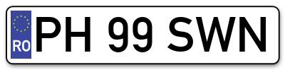 Placuta inmatriculare numar auto  PH-99-SWN, PH 99 SWN, PH99SWN