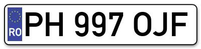 Placuta inmatriculare numar auto  PH-997-OJF, PH 997 OJF, PH997OJF