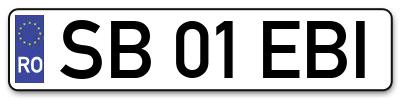 Placuta inmatriculare numar auto  SB-01-EBI, SB 01 EBI, SB01EBI