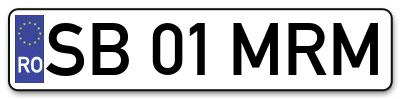 Placuta inmatriculare numar auto  SB-01-MRM, SB 01 MRM, SB01MRM