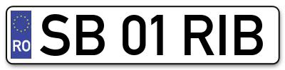 Placuta inmatriculare numar auto  SB-01-RIB, SB 01 RIB, SB01RIB