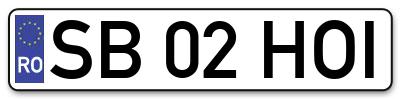 Placuta inmatriculare numar auto  SB-02-HOI, SB 02 HOI, SB02HOI