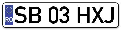 Placuta inmatriculare numar auto  SB-03-HXJ, SB 03 HXJ, SB03HXJ