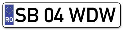 Placuta inmatriculare numar auto  SB-04-WDW, SB 04 WDW, SB04WDW