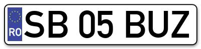 Placuta inmatriculare numar auto  SB-05-BUZ, SB 05 BUZ, SB05BUZ