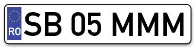 Placuta inmatriculare numar auto  SB-05-MMM, SB 05 MMM, SB05MMM