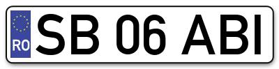 Placuta inmatriculare numar auto  SB-06-ABI, SB 06 ABI, SB06ABI