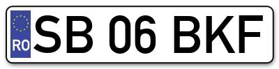 Placuta inmatriculare numar auto  SB-06-BKF, SB 06 BKF, SB06BKF