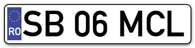 Placuta inmatriculare numar auto  SB-06-MCL, SB 06 MCL, SB06MCL