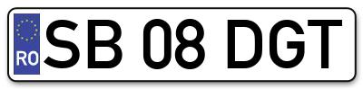 Placuta inmatriculare numar auto  SB-08-DGT, SB 08 DGT, SB08DGT