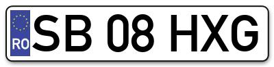 Placuta inmatriculare numar auto  SB-08-HXG, SB 08 HXG, SB08HXG