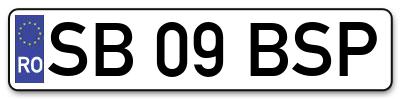 Placuta inmatriculare numar auto  SB-09-BSP, SB 09 BSP, SB09BSP