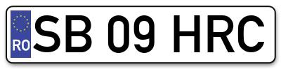 Placuta inmatriculare numar auto  SB-09-HRC, SB 09 HRC, SB09HRC