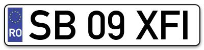 Placuta inmatriculare numar auto  SB-09-XFI, SB 09 XFI, SB09XFI