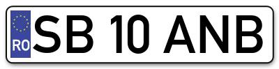 Placuta inmatriculare numar auto  SB-10-ANB, SB 10 ANB, SB10ANB
