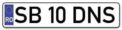 Placuta inmatriculare numar auto  SB-10-DNS, SB 10 DNS, SB10DNS