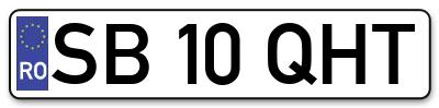Placuta inmatriculare numar auto  SB-10-QHT, SB 10 QHT, SB10QHT