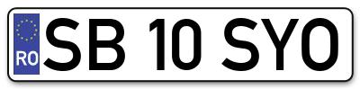 Placuta inmatriculare numar auto  SB-10-SYO, SB 10 SYO, SB10SYO