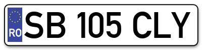 Placuta inmatriculare numar auto  SB-105-CLY, SB 105 CLY, SB105CLY