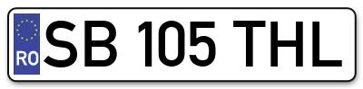Placuta inmatriculare numar auto  SB-105-THL, SB 105 THL, SB105THL