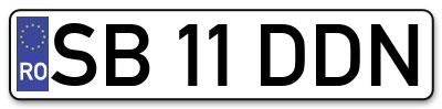 Placuta inmatriculare numar auto  SB-11-DDN, SB 11 DDN, SB11DDN