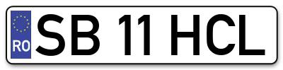 Placuta inmatriculare numar auto  SB-11-HCL, SB 11 HCL, SB11HCL