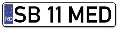 Placuta inmatriculare numar auto  SB-11-MED, SB 11 MED, SB11MED
