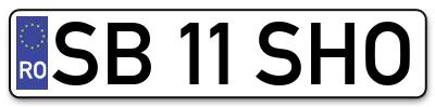 Placuta inmatriculare numar auto  SB-11-SHO, SB 11 SHO, SB11SHO