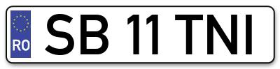 Placuta inmatriculare numar auto  SB-11-TNI, SB 11 TNI, SB11TNI