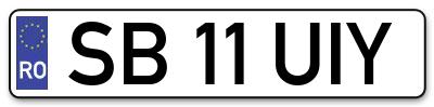 Placuta inmatriculare numar auto  SB-11-UIY, SB 11 UIY, SB11UIY
