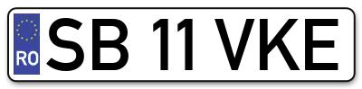 Placuta inmatriculare numar auto  SB-11-VKE, SB 11 VKE, SB11VKE