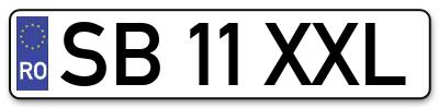 Placuta inmatriculare numar auto  SB-11-XXL, SB 11 XXL, SB11XXL