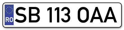Placuta inmatriculare numar auto  SB-113-OAA, SB 113 OAA, SB113OAA