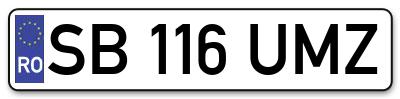 Placuta inmatriculare numar auto  SB-116-UMZ, SB 116 UMZ, SB116UMZ