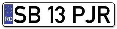 Placuta inmatriculare numar auto  SB-13-PJR, SB 13 PJR, SB13PJR