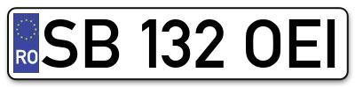 Placuta inmatriculare numar auto  SB-132-OEI, SB 132 OEI, SB132OEI
